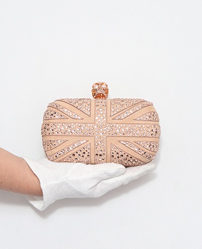 Crystal Britania Skull Box Clutch, front view